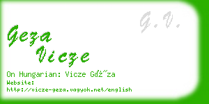 geza vicze business card